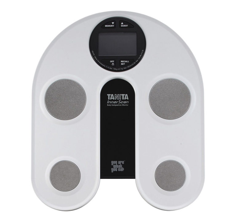 Bascula de baño Tanita UM-076, para analisis corporal, metal, blanco, LCD