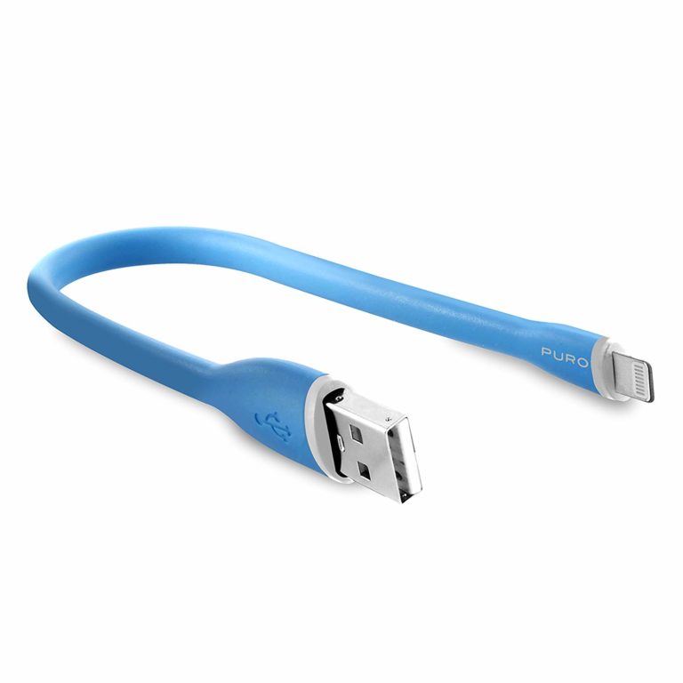 Cable PURO USB-Apple MFI 2.4A 0.2m azul.