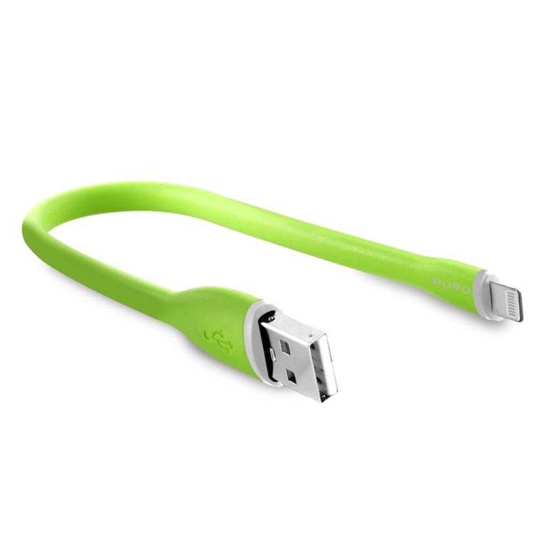 Cable PURO USB-Apple MFI 2.4A 0.2m verde.