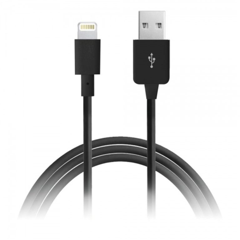 Cable PURO USB-Apple MFI 2.1A 1m negro,cable de carga para Iphone y Ipad.