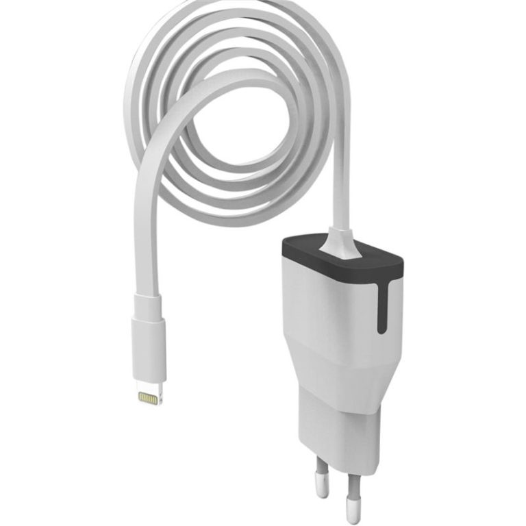 Transformador Muvit io para Apple MFI 2.4A cable 1m blanco