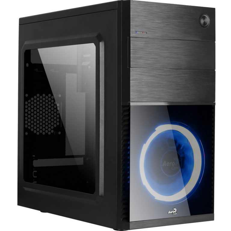 Caja de Ordenador Aerocool CS105BL Micro ATX y Mini-itx,Ventilador Negro/Azul