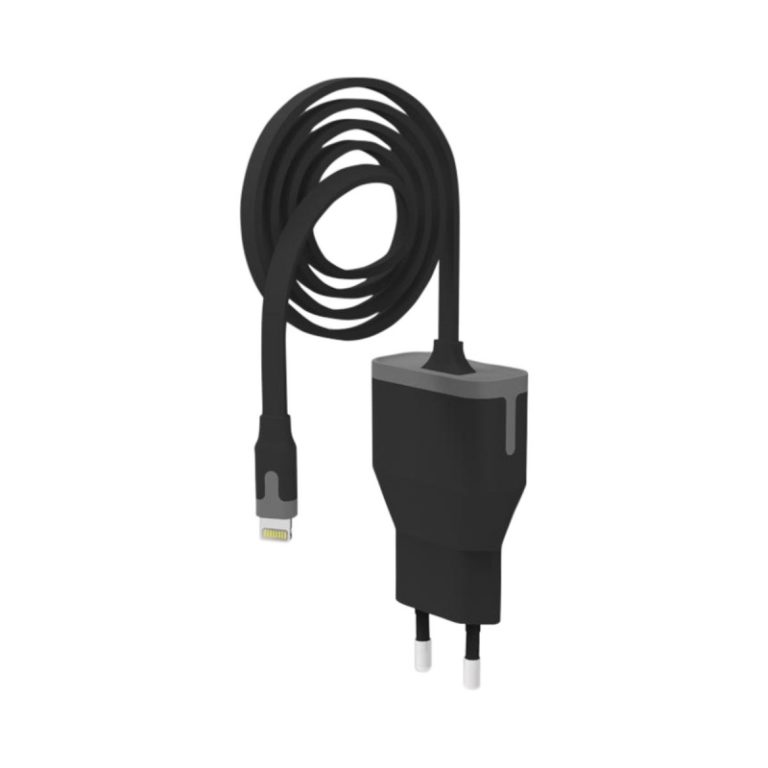 Transformador Muvit io para Apple MFI 2.4A cable 1m negro