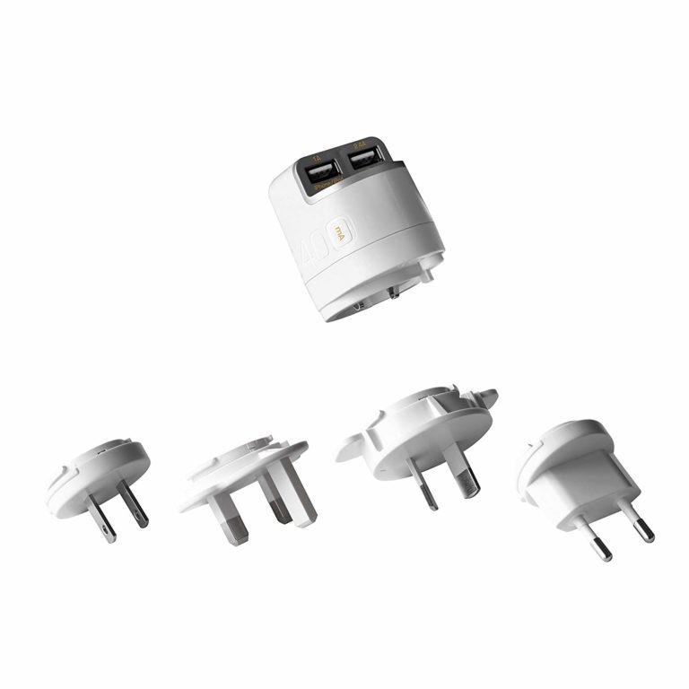 Transformador Universal Unplug USB Dual 3.4A (2 USB= 1A + 2,4A ) y 4 adap(NUEVO)