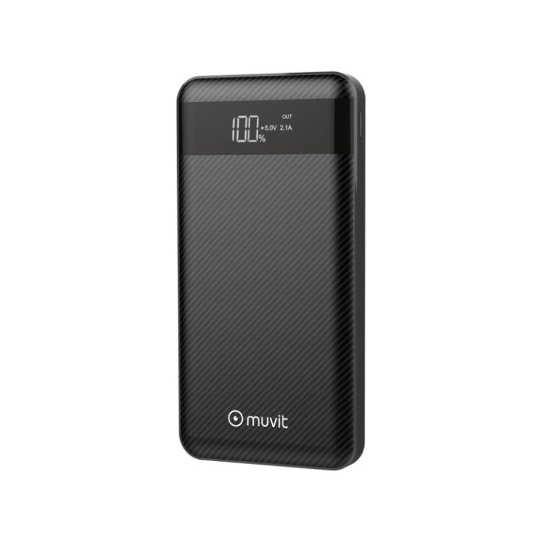 Power Bank Muvit Negro 6000mAh 2USB 2.1A+3 inputs Micro USB,Apple,Tipo C Usado