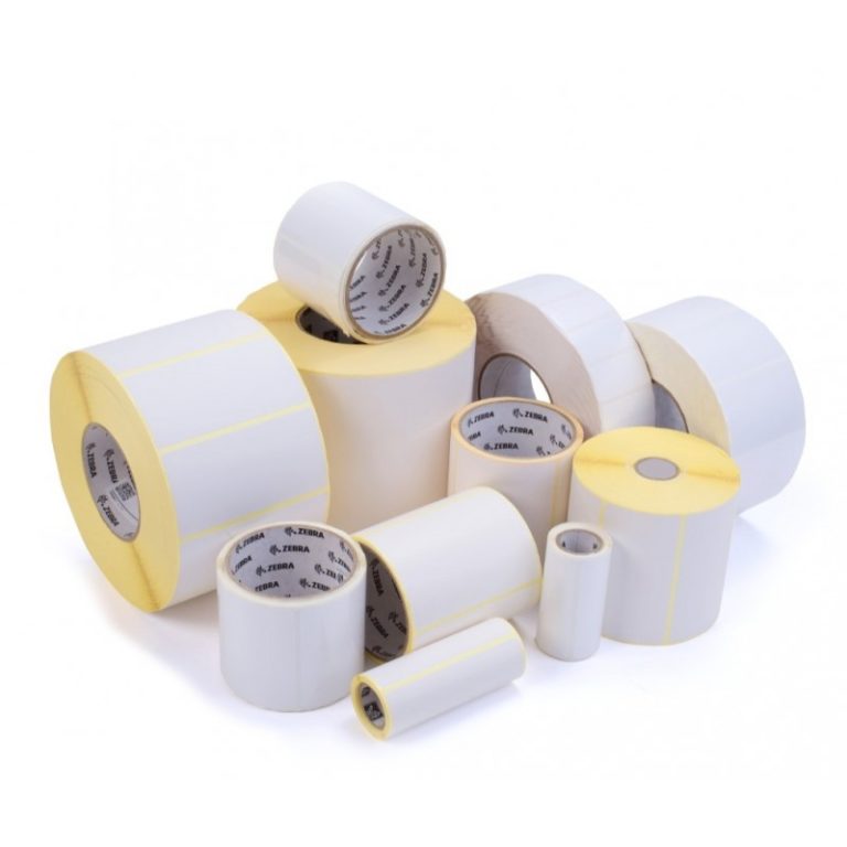 Etiquetas ZEBRA Z-Select 2000T 70mmx32mm color blanco. 8 rollos de etiquetas