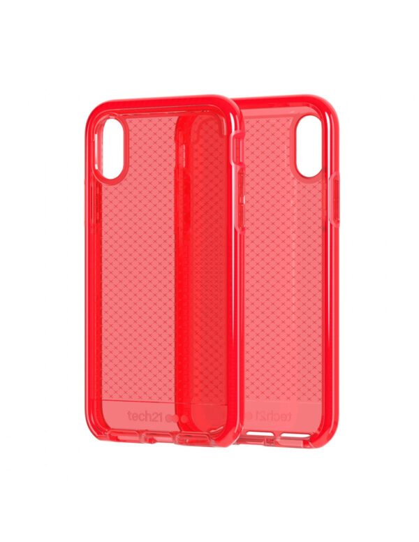 Funda Silicona Tech21 Evo Check roja transparente Apple iPhone X/Xs (sin abrir) - Imagen 6