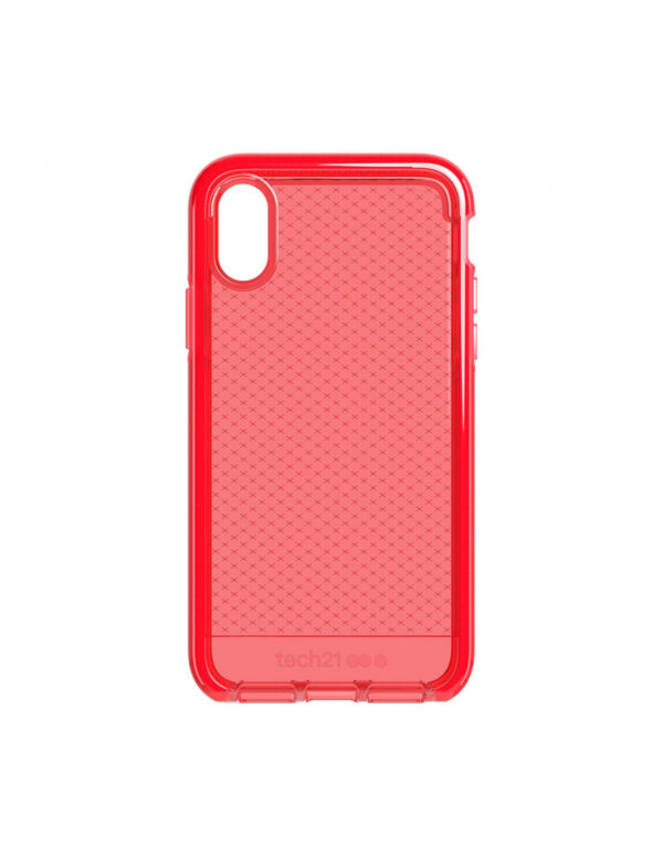 Funda Silicona Tech21 Evo Check roja transparente Apple iPhone X/Xs (sin abrir) - Imagen 3