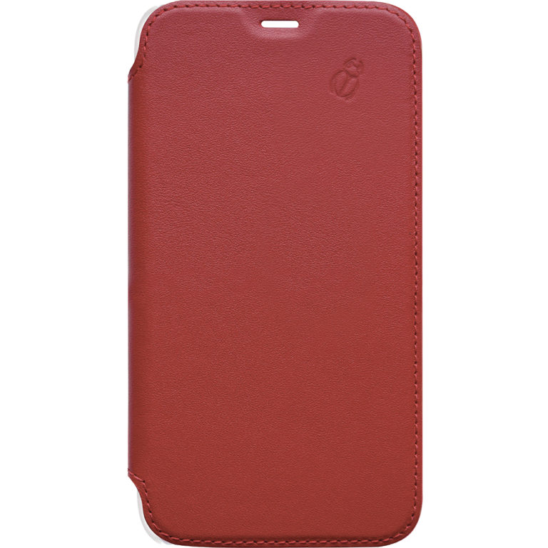 Carcasa Folio Beetlecase para iPhone X/XS Piel Transparente Rojo