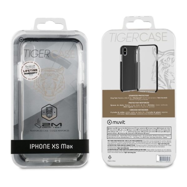 Funda Muvit Tiger Soft Apple iPhone XS Max shockproof 2m +borde negro (NUEVO) - Imagen 3
