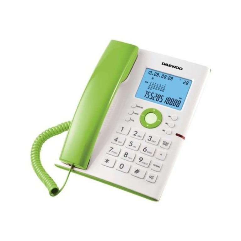 Teléfono de sobremesa Daewoo DTC-370G Blanco y Verde