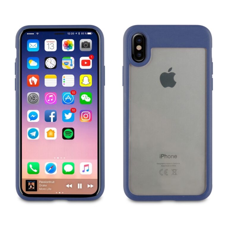 Funda Muvit Cristal Soft Bump para Apple iPhone Xs/X color azul