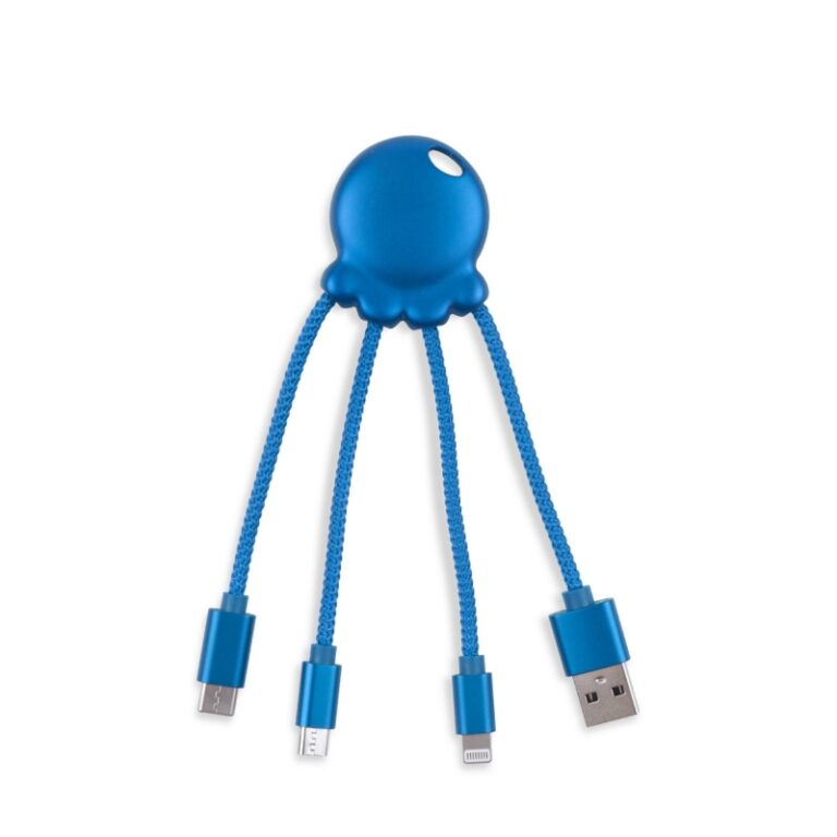 Adaptador USB multiconector Xoopar Octopus orificio para llavero azul metalizado