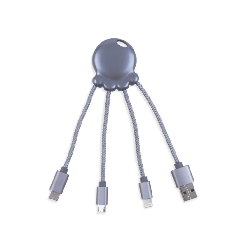 Adaptador USB multiconector Xoopar Octopus orificio para llavero gris metalizado