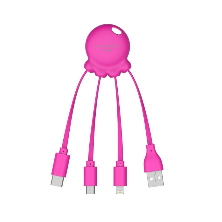 Adaptador USB multiconector Xoopar Octopus orificio para llavero rosa