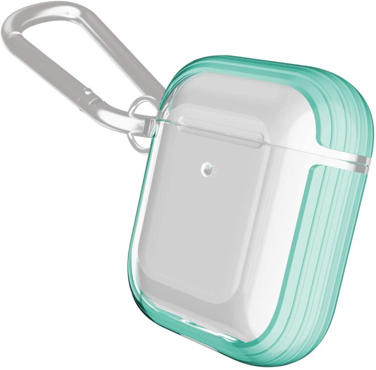Estuche X-Doria Serie Defense Clear para Apple Air Pods 1 y 2 color verde menta
