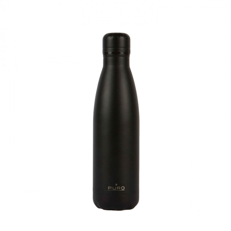 Puro Icon botella de acero inoxidable doble pared 500ml color negro
