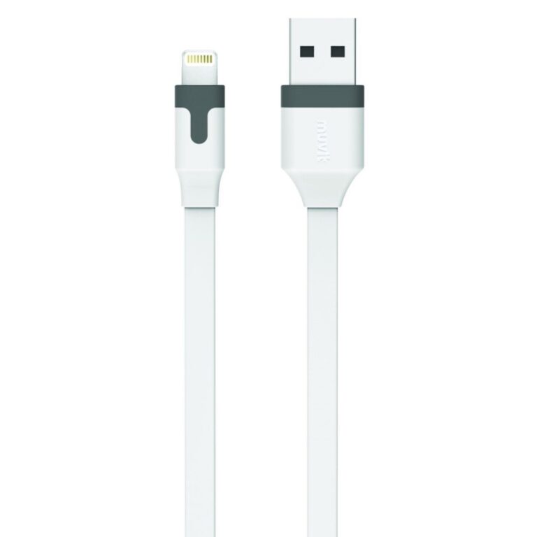 Cable Muvit USB a conector de 8 pins MFI 2.4A 1m blanco (NUEVO)