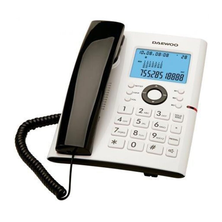 Teléfono de sobremesa digital Daewoo blanco y negro DTC-370B