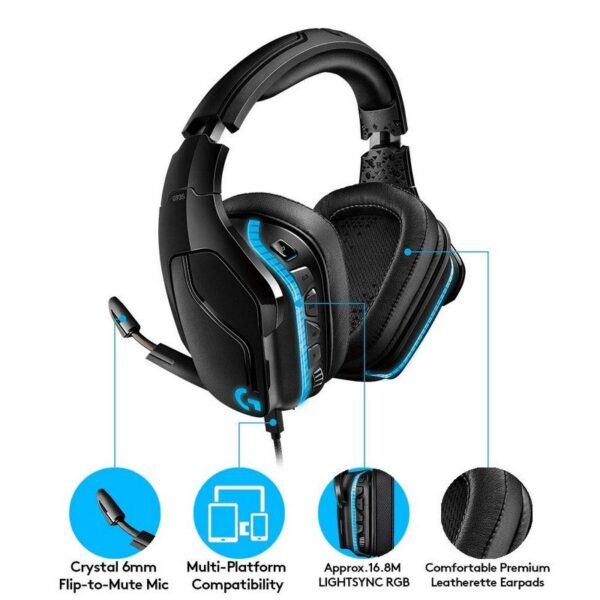 Logitech G635 Auriculares Gaming RGB con cable LightSync 7.1 Usado **Sin embalaje original** - Imagen 5