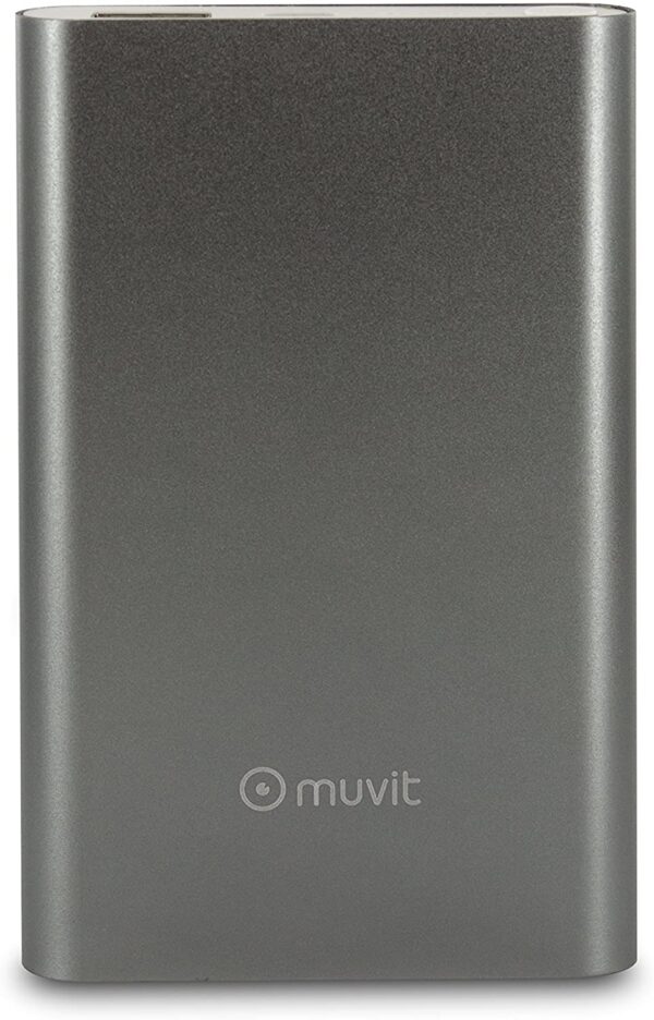 Power Bank Muvit 10000mAh MUCHP0110 USB 2A cable USB-MicroUSB plata (nuevo)