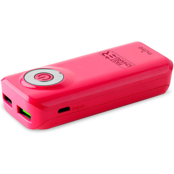 Power Bank Puro 4000 mAh 2 puertos 2.4A cable USB-Micro USB fast charge rosa - Imagen 2