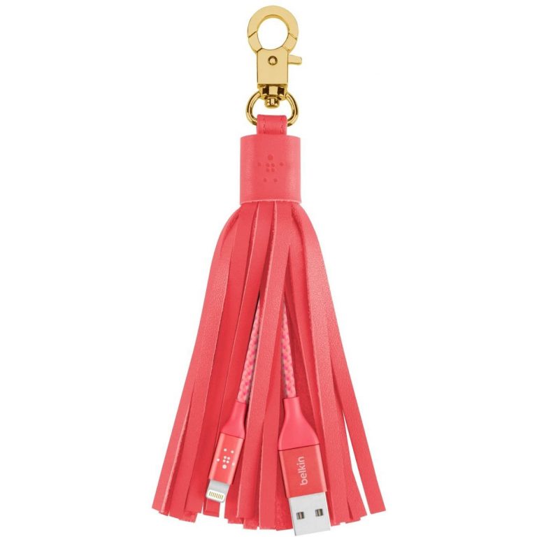 Cargador borla de cuero Belkin MIXIT Fashion, cable de carga Apple.