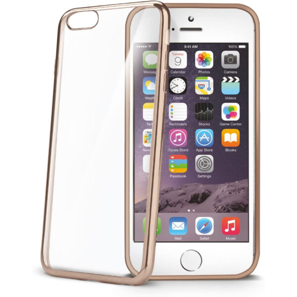 Funda Celly Láser transparente con borde dorado para iPhone 7 Plus/iPhone 8 Plus