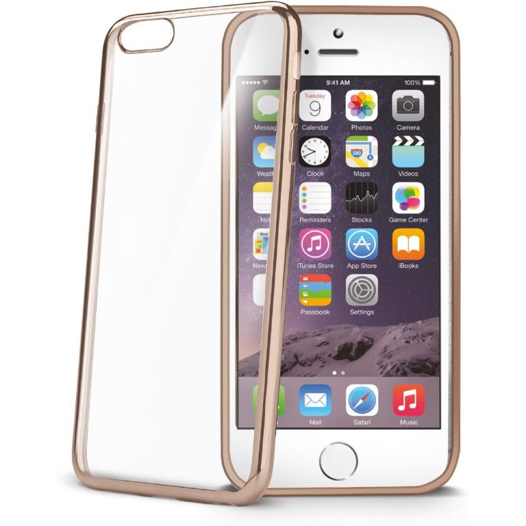 Funda Celly Láser transparente con borde dorado para iPhone 7 Plus/iPhone 8 Plus