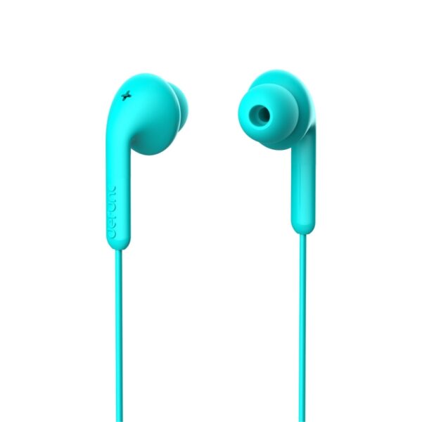 Auriculares DeFunc Basic Music con cable jack 3,5mm color cyan.