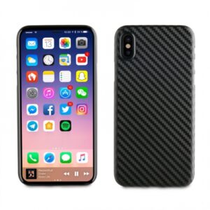 Carcasa Muvit para Apple iPhone Xs/X fibra carbono negra