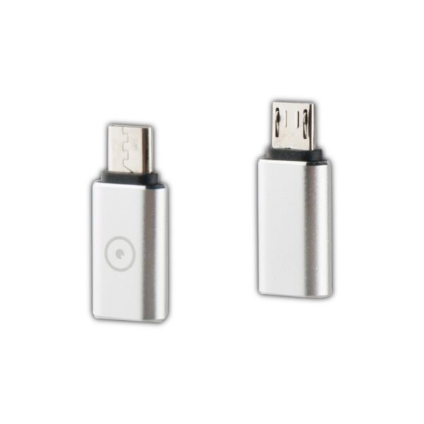 Adaptador USB Muvit Tipo C a Micro USB Plata - Imagen 2