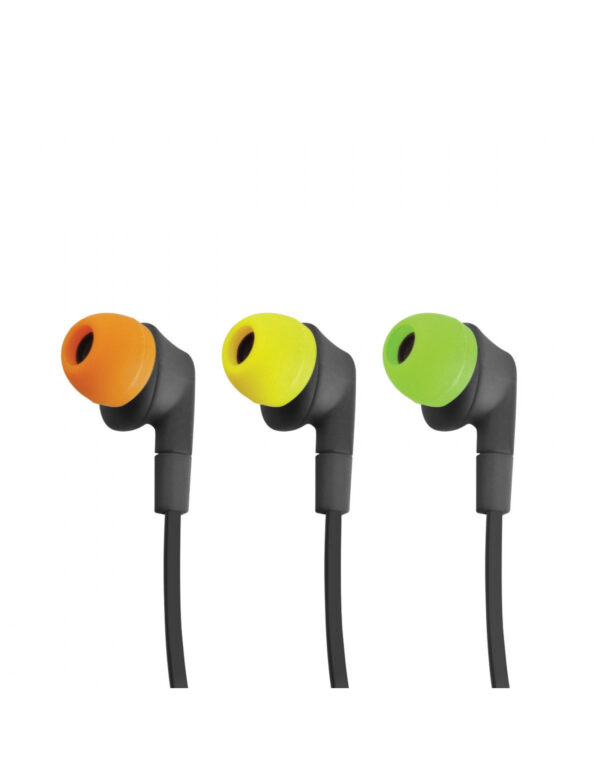 Auriculares Muvit cable plano estereo con micrófono 3,5mm negro/naranja - Imagen 2