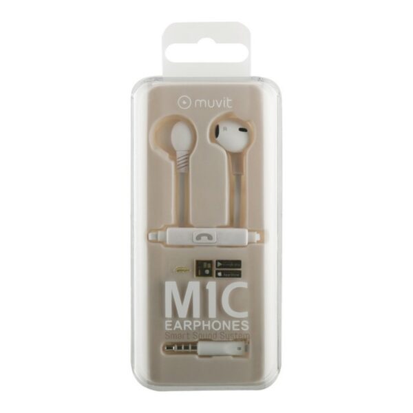 Auriculares Muvit estéreo M1C 3.5mm blanco. - Imagen 4
