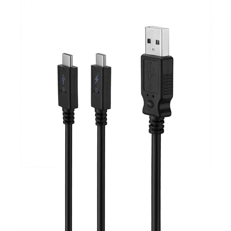 Cable Muvit USB-Doble Tipo C 3A 2m (1 carga + 1 carga/datos) negro