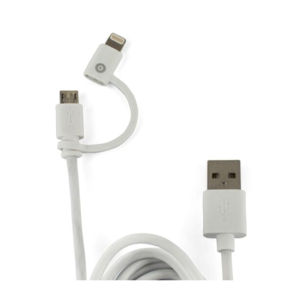 Cable Muvit USB-MicroUSB/Apple MFI 2.4A 1m blanco.