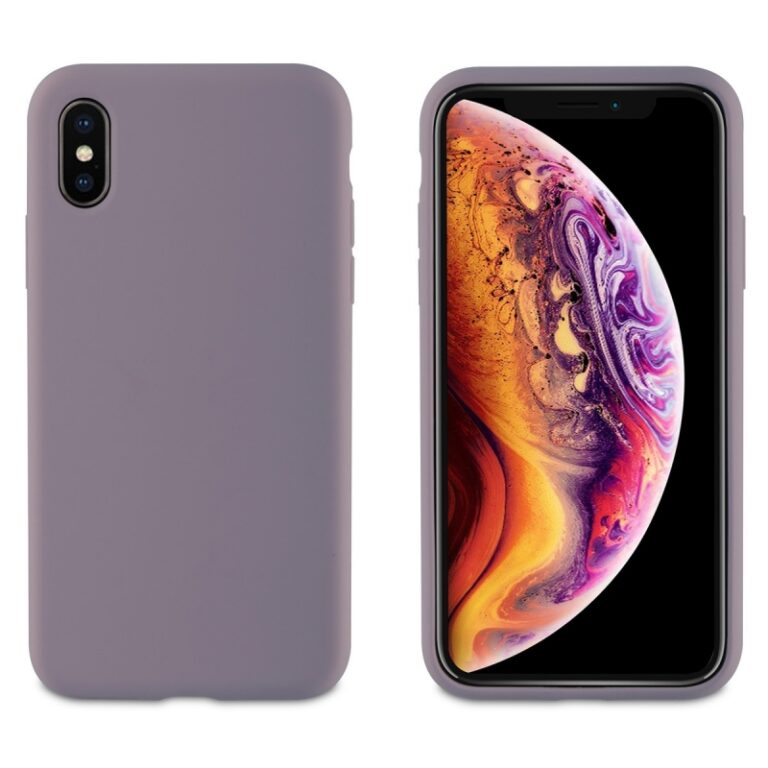 Carcasa Muvit para Apple iPhone XS/X Liquid Edition gris lavanda