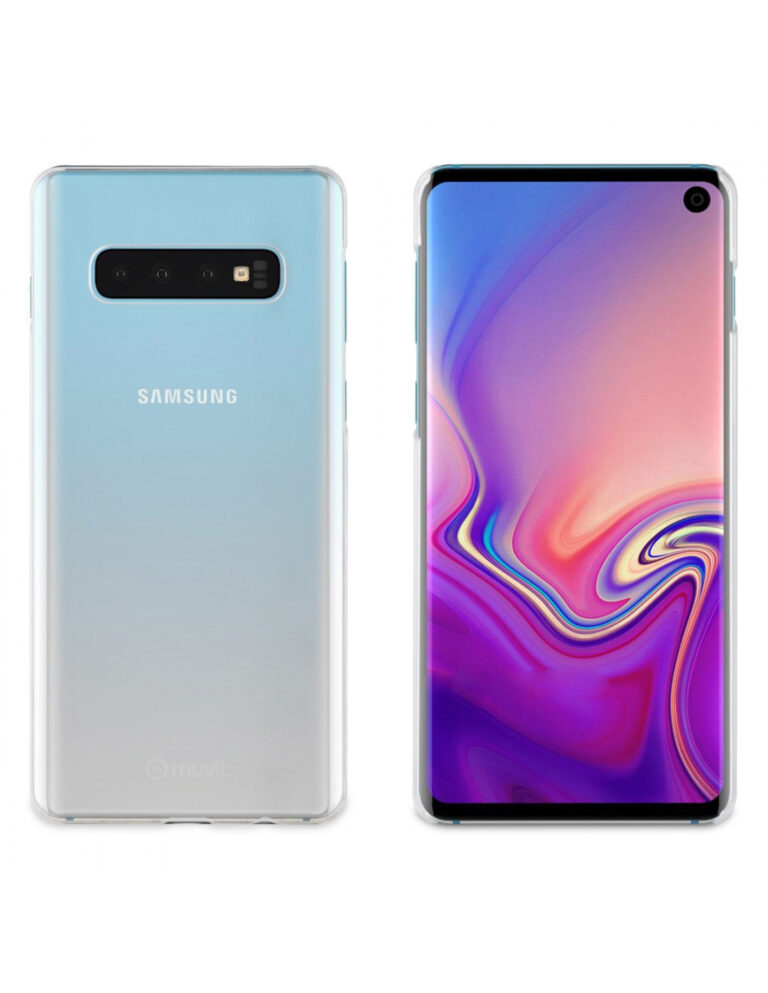 Carcasa Muvit Cristal Samsung Galaxy S10 transparente.