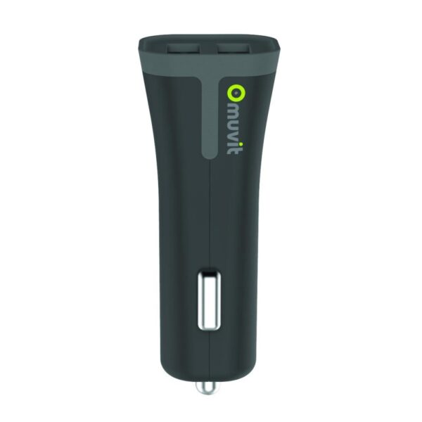 Muvit Cargador coche 2 USB 3.4A negro. - Imagen 2