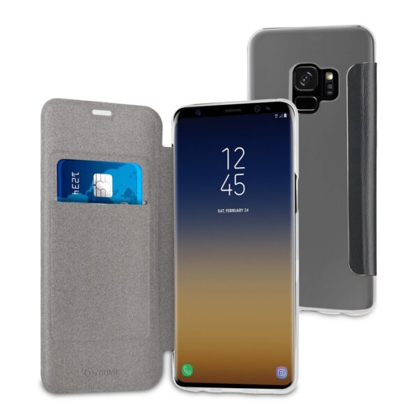 Funda Muvit Folio Samsung Galaxy S9 parte trasera transparente negra - Imagen 2