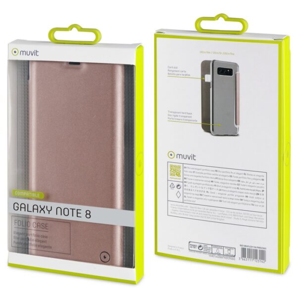 Funda Folio Muvit para Samsung Galaxy Note 8 oro rosa - Imagen 3