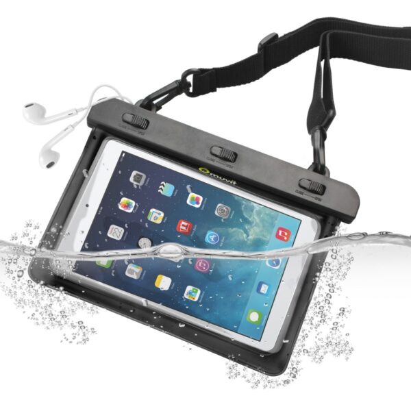 Funda acuática Muvit universal IPx8 conector 3,5 hasta 8'' negra