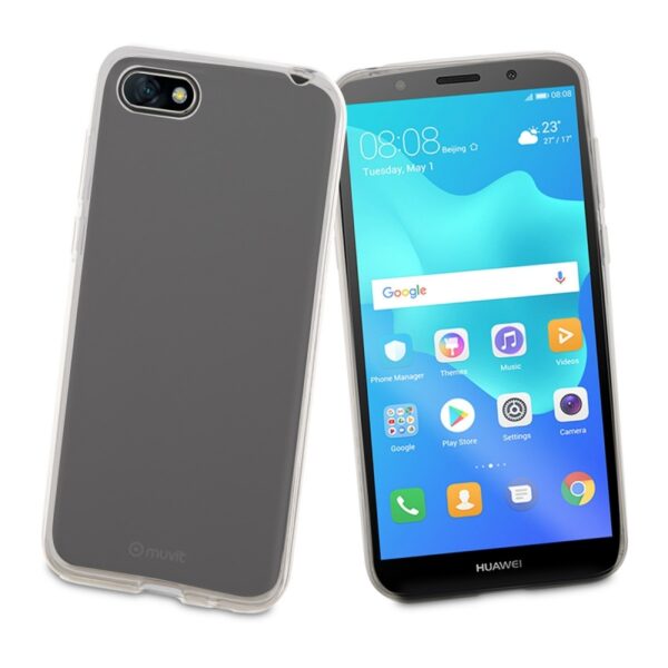 Carcasa Muvit Cristal Soft para Huawei Y5 2018 transparente - Imagen 2