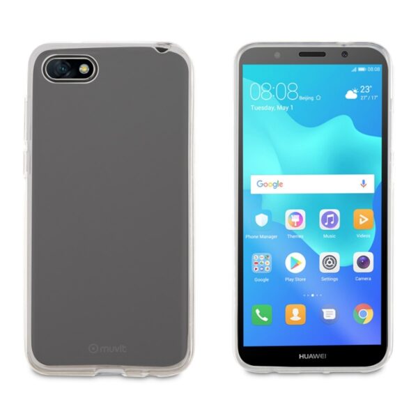 Carcasa Muvit Cristal Soft para Huawei Y5 2018 transparente
