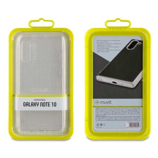 Funda Muvit Cristal Soft Samsung Galaxy Note 10/10 5g transparente. - Imagen 3