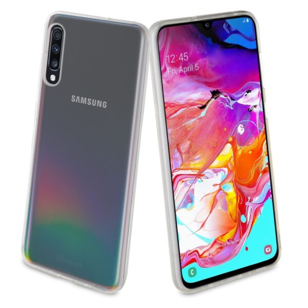 Pack Muvit Samsung Galaxy A70 Cristal Soft transparente+protector vidrio (NUEVO) - Imagen 3