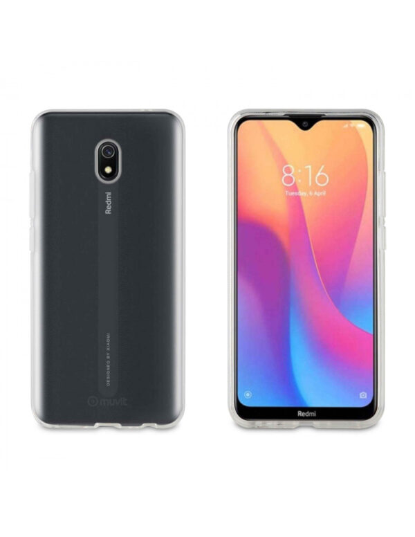 Pack Muvit para Xiaomi Redmi 8A funda Cristal Soft transparente + protector. - Imagen 2