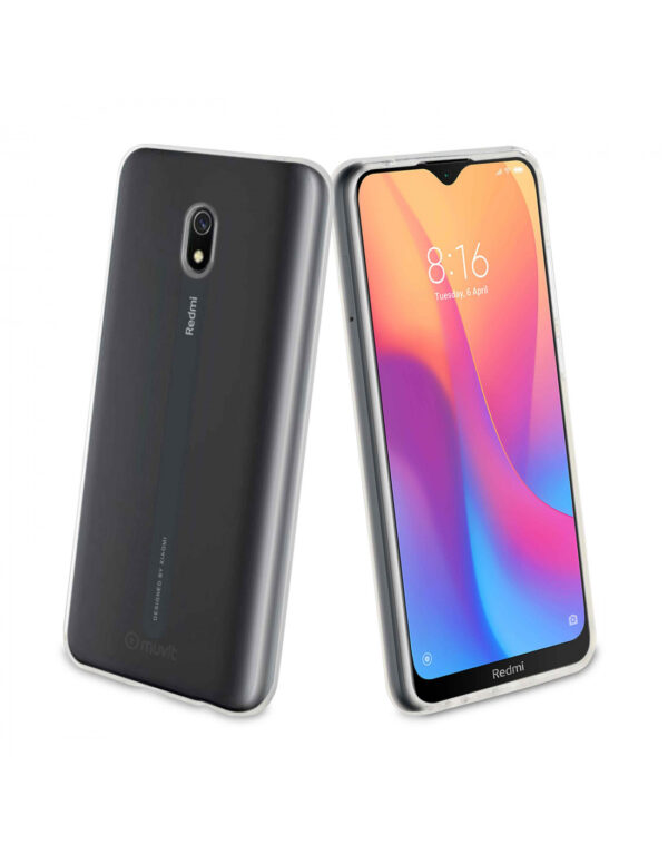 Pack Muvit para Xiaomi Redmi 8A funda Cristal Soft transparente + protector. - Imagen 3