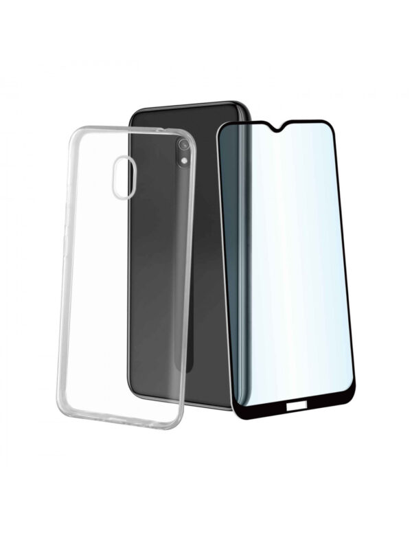 Pack Muvit para Xiaomi Redmi 8A funda Cristal Soft transparente + protector.