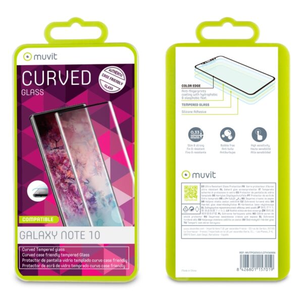 Protector de pantalla Muvit para Samsung Galaxy Note 10 /10 5g vidrio templado - Imagen 2